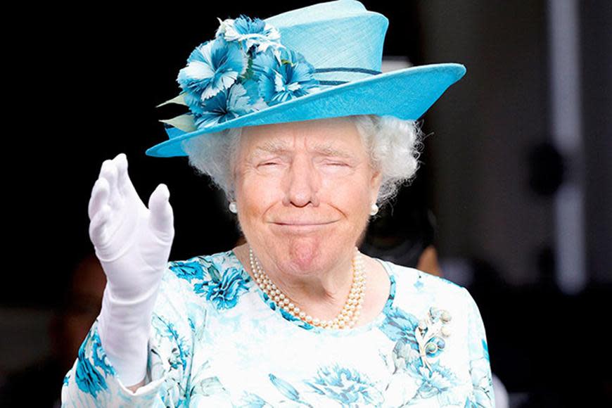 Someone's photoshopping Trump onto the Queen