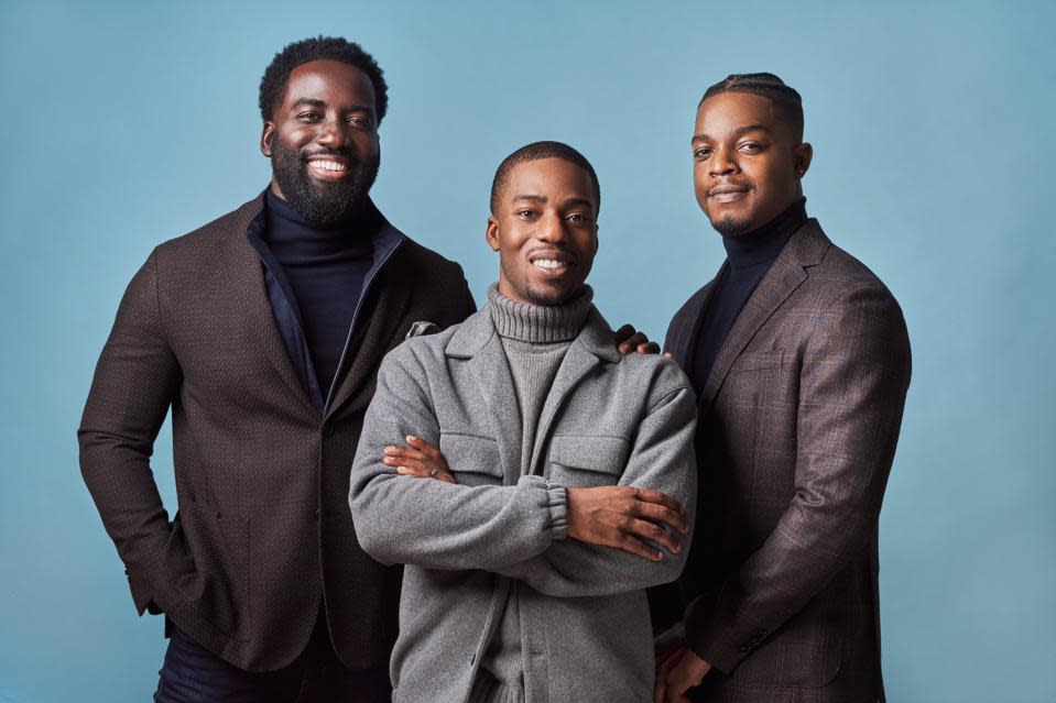 Shamier Anderson, Sheldon James and Stephan James of Bay Mills Investment Group. <br>Photo: <small>NICOLE DE KHORS</small>