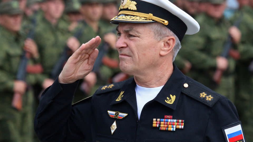 Commander of the Russian Black Sea Fleet Vice-Admiral Viktor Sokolov during a send-off ceremony in Sevastopol, Crimea on September 27, 2022.  - Alexey Pavlishak/Reuters