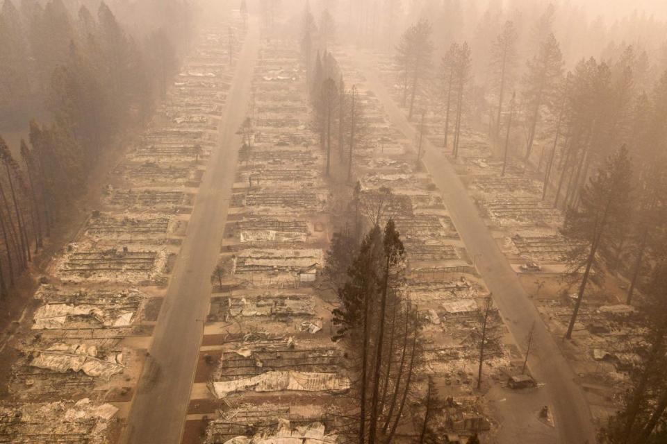 A burned neighborhood is seen in Paradise, California (AFP/Getty Images)