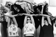 Not originally published in LIFE. Rockettes rehearsal, 1964. (Art Rickerby—Time & Life Pictures/Getty Images) <br> <br> <a href="http://life.time.com/culture/hard-knocks-high-kicks-life-with-the-rockettes-1964/#1" rel="nofollow noopener" target="_blank" data-ylk="slk:Click here to see the full collection at LIFE.com;elm:context_link;itc:0;sec:content-canvas" class="link ">Click here to see the full collection at LIFE.com</a>