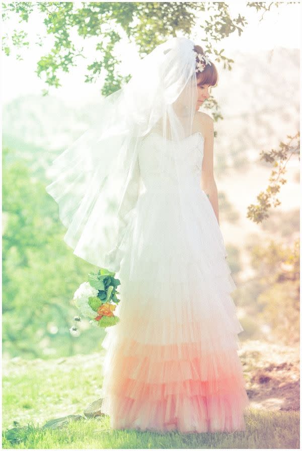 The Ombre Dress We’re all a little obsessed with ombre at the moment, which is why ombre wedding dresses are doing the rounds. And we have to admit, we love them. They’re traditional mixed with a hint of modernity.