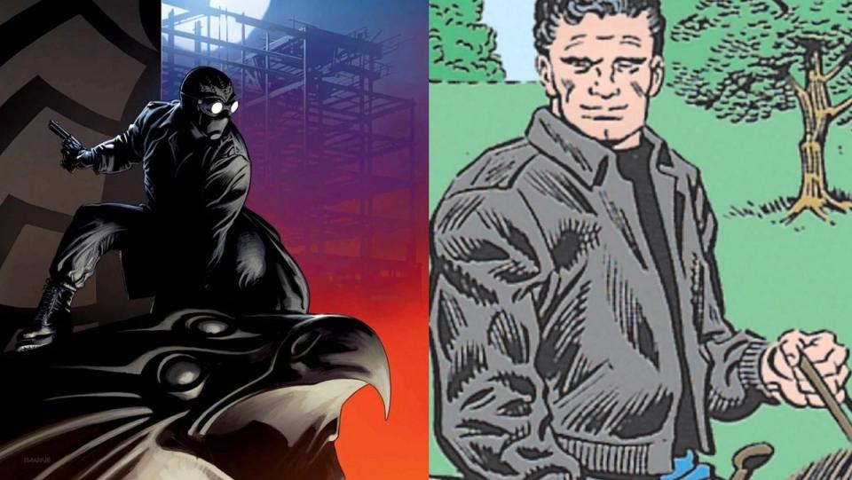 Spider-Man Noir, who is Peter Parker in his reality, and Peter Parker's grandpa in the 616, William Fitzpatrick. 