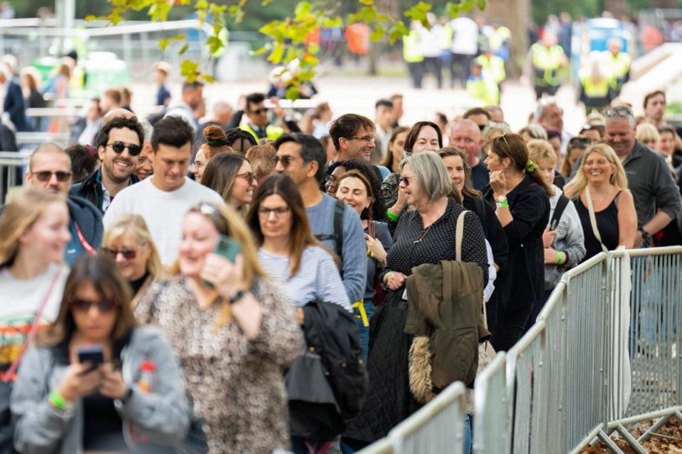 The queue is due to close later on Sunday (James Manning/PA) (PA Wire)