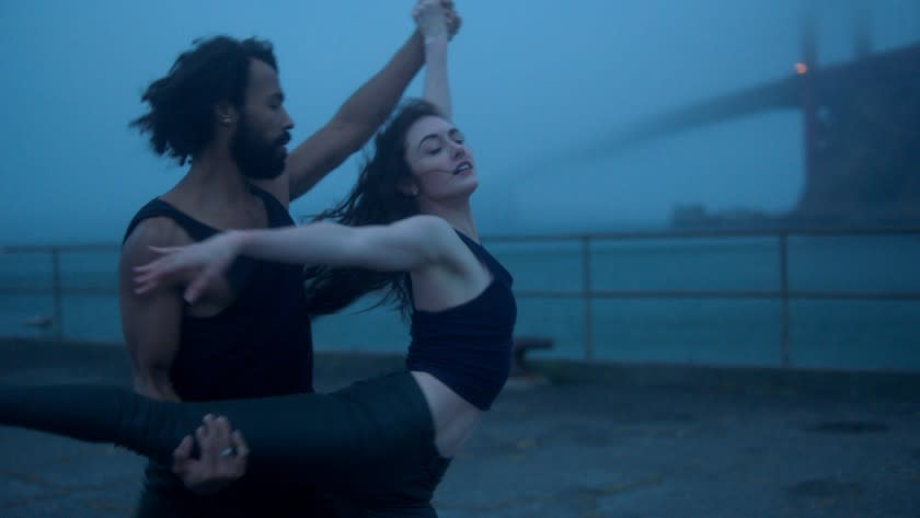 Ellen Rose Hummel and Daniel Deivison-Oliveira in Millepied's Dance of Dreams