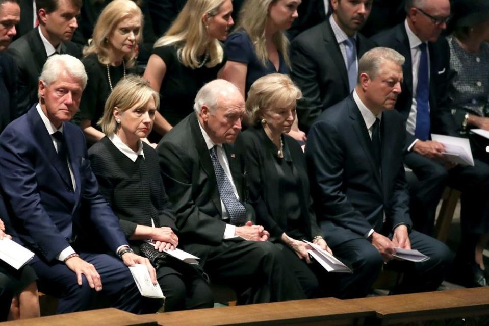 Bill Clinton, Hillary Clinton, Dick Cheney, Lynne Cheney and Al Gore