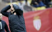 Football Soccer - Monaco v Nice - French Ligue 1 - Louis II stadium, 06/02/2016. Monaco's coach Leonardo Jardim reacts during the match. REUTERS/Eric Gaillard