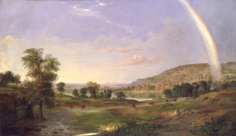 Robert S. Duncanson, "Landscape with Rainbow," 1859, oil on canvas