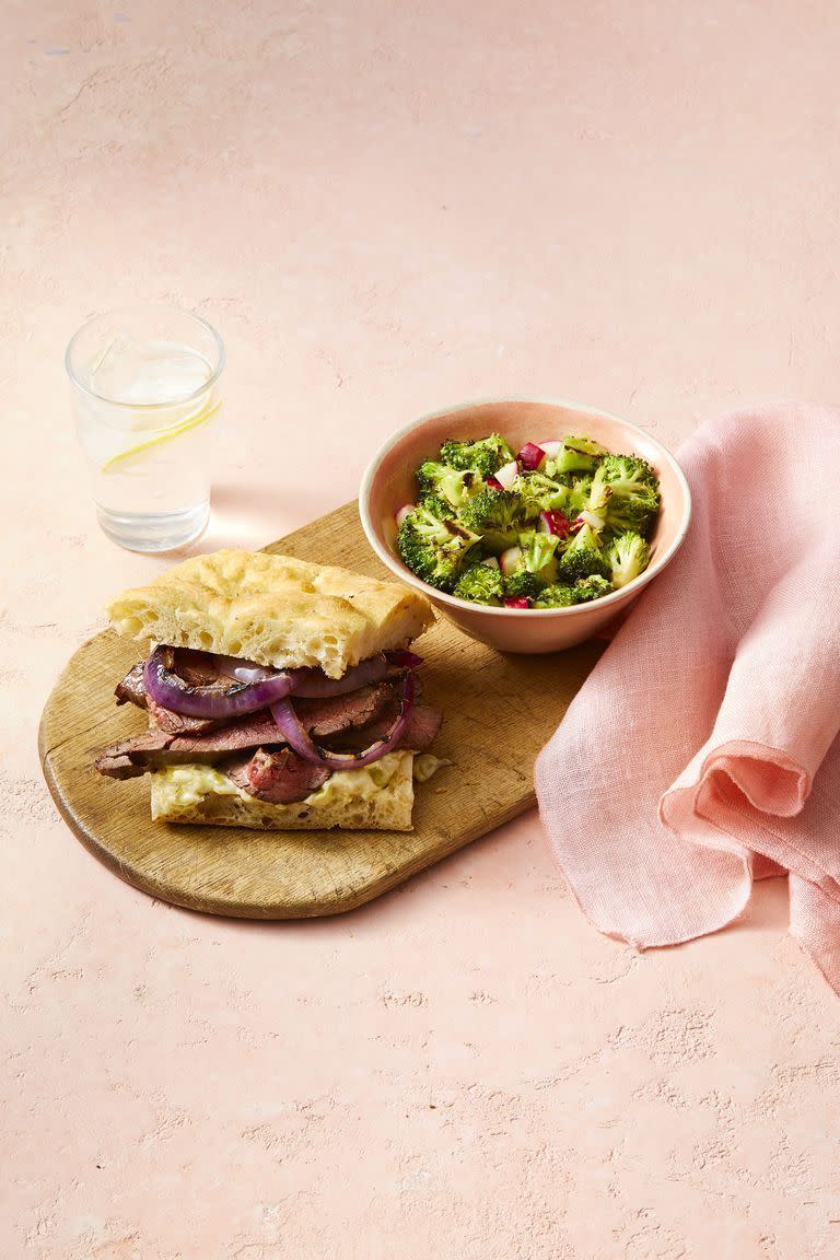 Steak Sandwiches With Grilled Broccoli