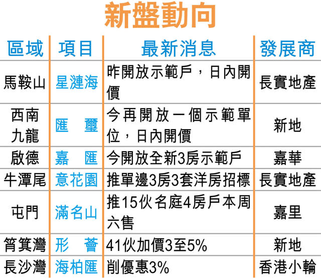 星漣海匯璽 料同步開價對撼