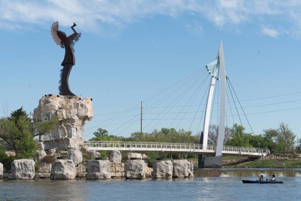 The Keeper has become a communal spot, especially since it became more prominent with a $28 million riverfront beautification project in 2006, which added two pedestrian bridges and elevated the 44-foot Keeper on a rocky promontory 30 feet higher than it had been.