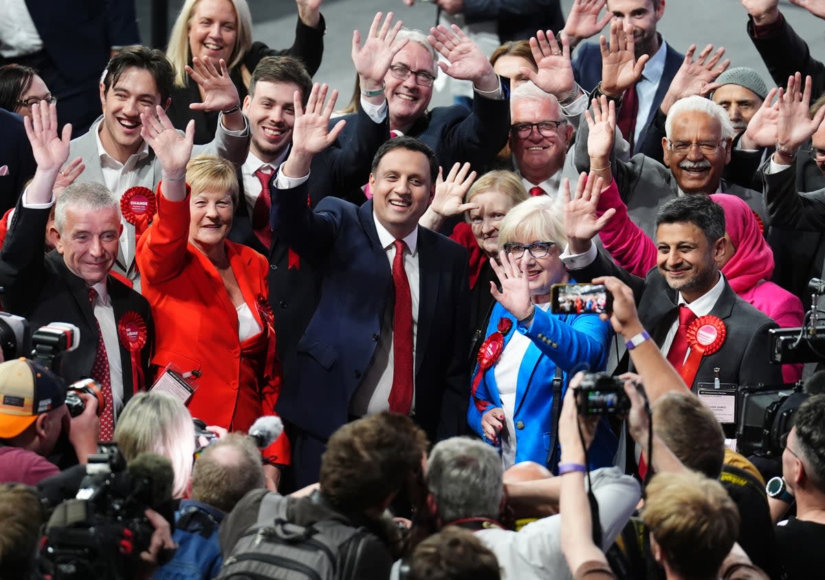 <p>Scottish Labour leader Anas Sarwar with supporters at Emirates Arena in Glasgow, during the count for Glasgow Central and Glasgow South constituencies in the 2024 General Election</p> (Andrew Milligan/PA Wire)