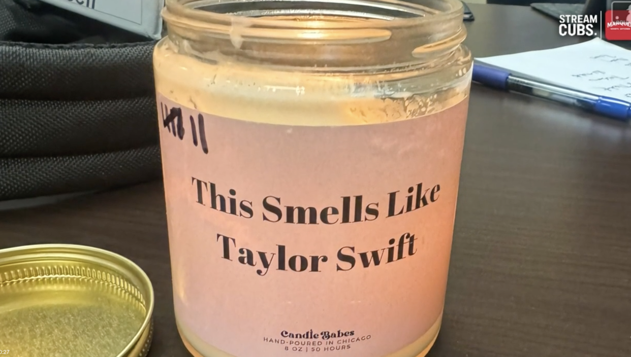 The Cubs are 9-3 in their past 12 games since manager Craig Counsell and clubhouse manager Danny Mueller began lighting the Taylor Swift candle before games. (MLB.com/Marquee Sports Network)