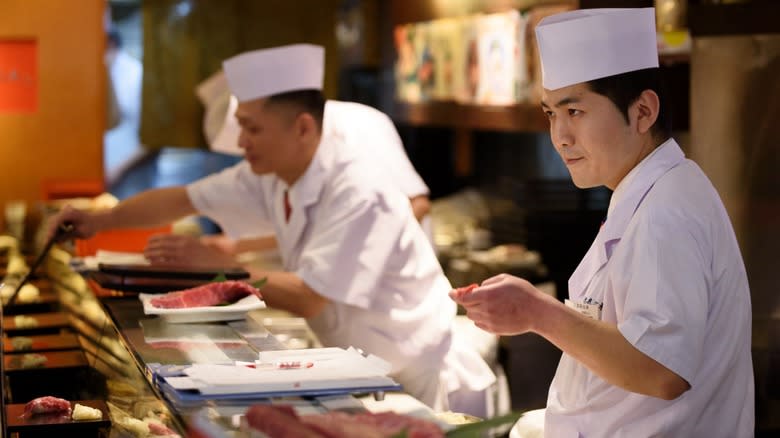 sushi chefs at work