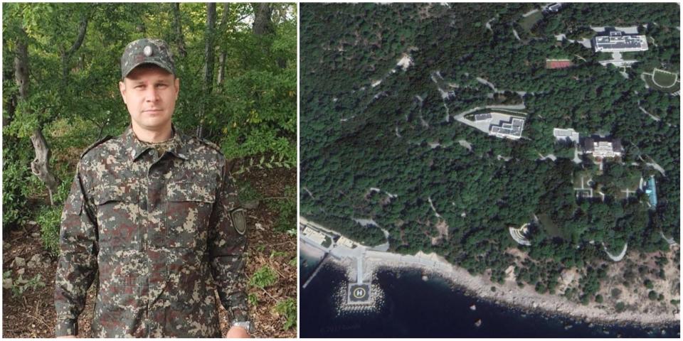 Valery Brizhaty sagte, er habe als BFS-Offizier im Olivye-Palastkomplex auf der Krim gearbeitet. - Copyright: Courtesy Valery Brizhaty/Google Earth