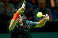 Tennis - ATP 500 - Rotterdam Open - Quarterfinal - Ahoy, Rotterdam, Netherlands - February 16, 2018 Robin Haase of the Netherlands in action against Roger Federer of Switzerland. REUTERS/Michael Kooren