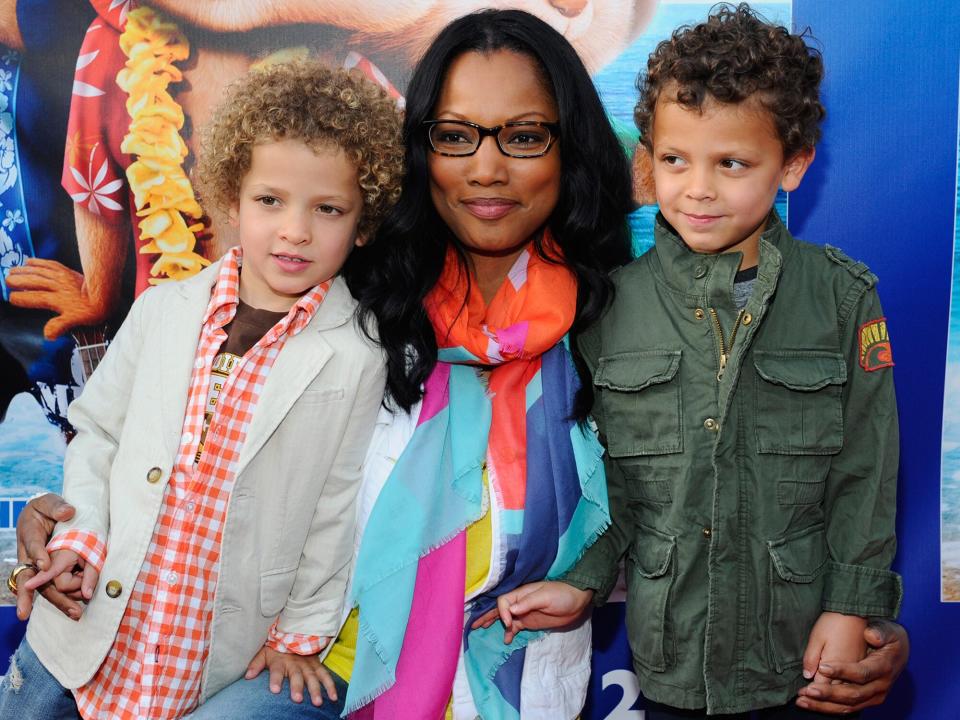 Jaid Nilon, actress Garcelle Beauvais and Jax Nilon attend Twentieth Century Fox Home Entertainment's "Alvin and the Chipmunks: Chipwrecked" Blu-ray and DVD release party at El Rey Theatre on March 26, 2012 in Los Angeles, California