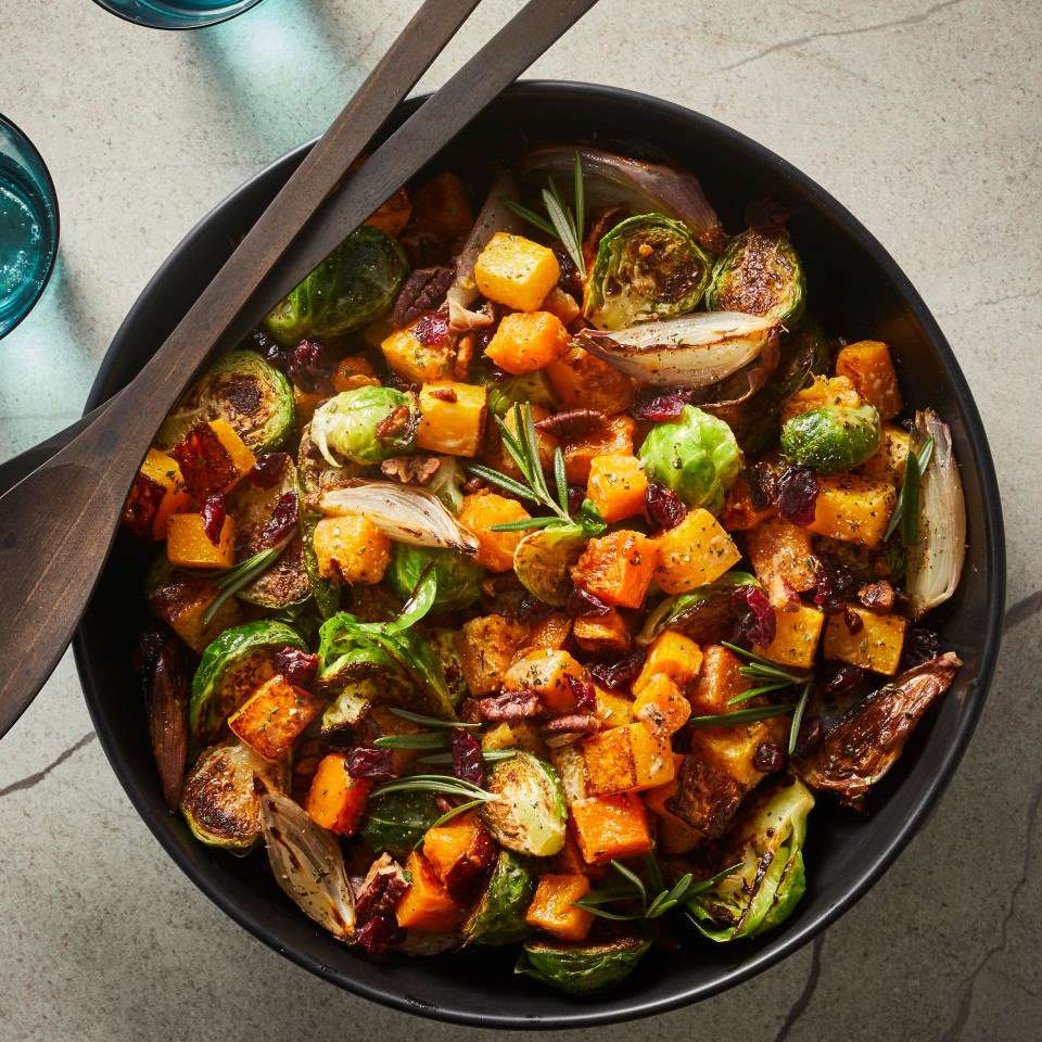 Roasted Brussels Sprout & Butternut Squash Salad