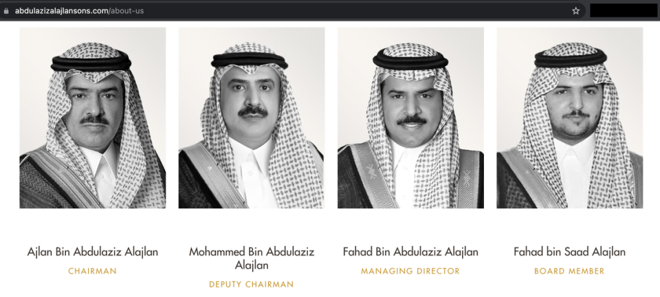 The board of Ajlan & Bros Group from the company’s website.