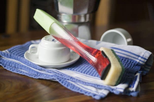 This washing up liquid dispensing brush