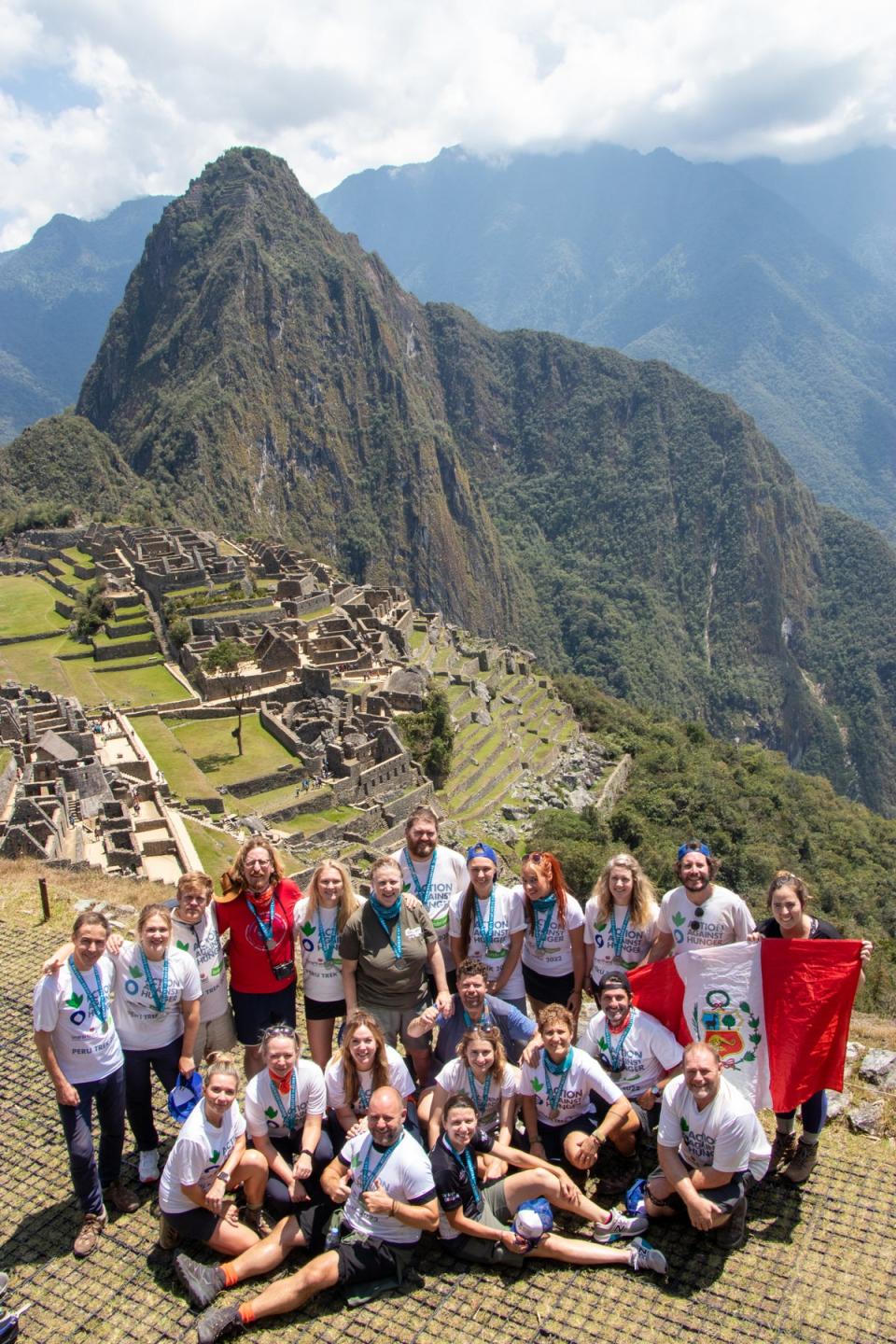 High point: one of the groups at Machu Picchu (Ellie Suttle/Action Against Hunger UK)