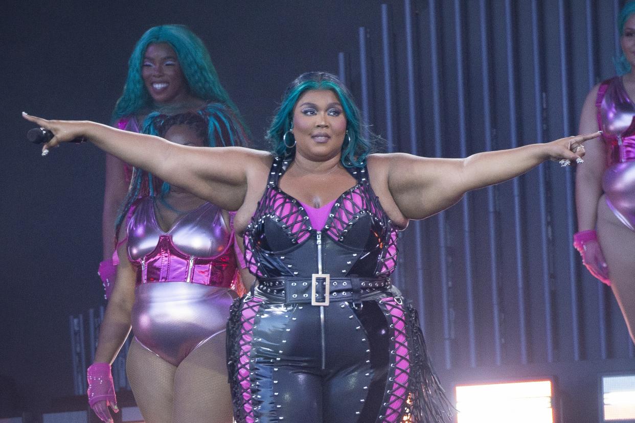 Lizzo, here performing in June 24, 2023, has been sued by three former tour dancers for sexual harassment, creating a hostile work environment and weight-shaming. 
