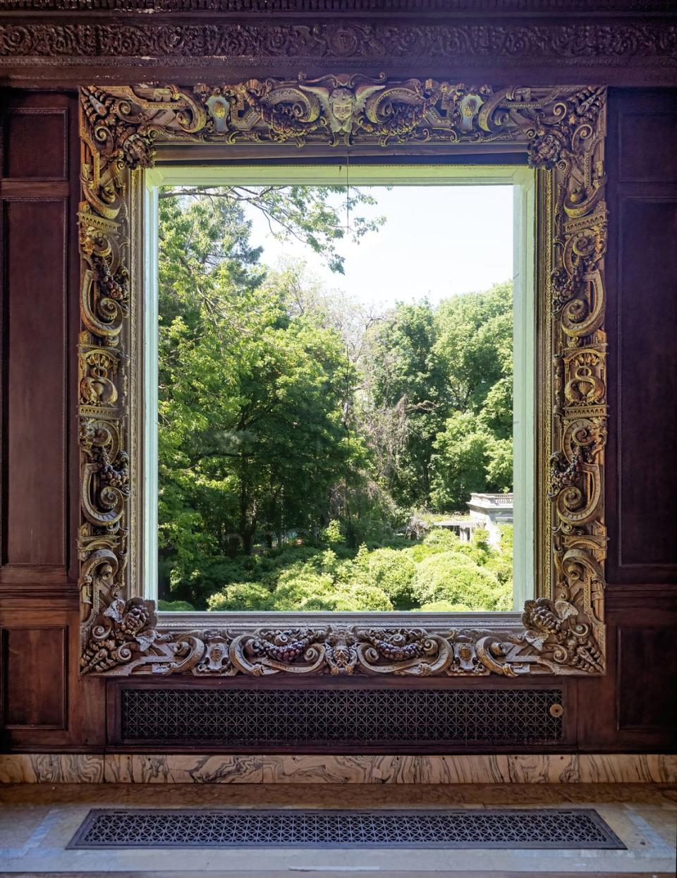 This picture-perfect window is just one example of the ornate detailing to be found throughout the home.