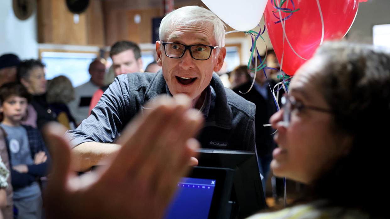 Wisconsin Gov. Tony Evers celebrates his birthday with staff, supporters and friends.