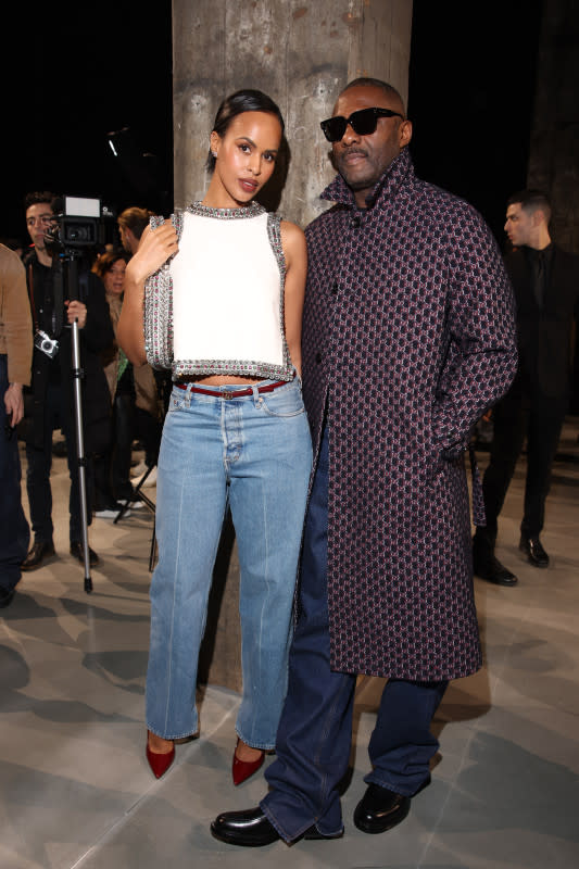 Sabrina and Idris Elba attend the Gucci Fall 2024 menswear show in Milan.<p>Photo: Daniele Venturelli/Getty Images for Gucci</p>