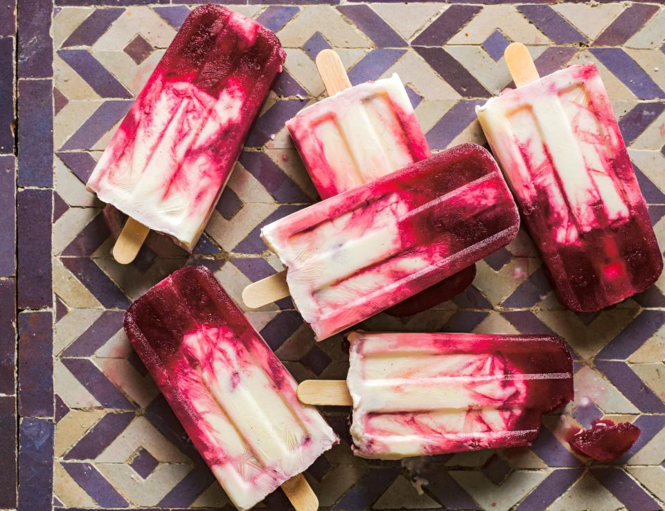 Pomegranate-Yogurt Ice Pops