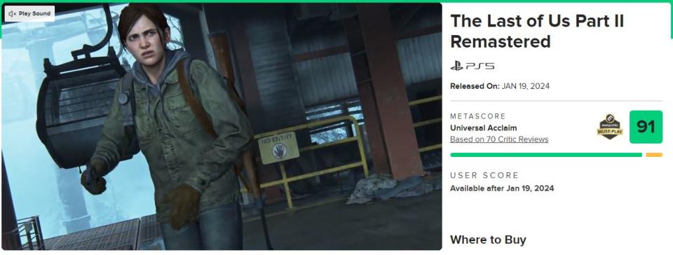 Mientras los fans son escépticos, The Last of Us Part II Remastered triunfa en Metacritic