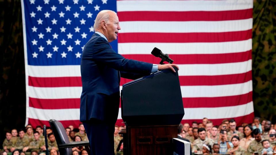 PHOTO: In this June 9, 2023, file photo, President Joe Biden speaks at Fort Liberty, N.C. (Susan Walsh/AP, FILE)