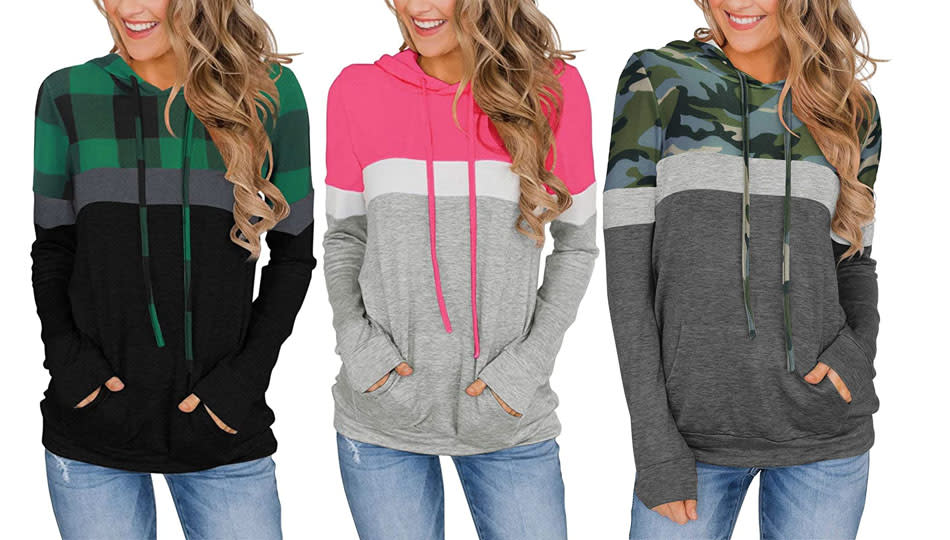 A color block sweatshirt never goes out of style. (Photo: Amazon)