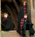 <p>Emma Watson as Hermione, Rupert Grint as Ron and Daniel Radcliffe as Harry in Warner Bros. Harry Potter and the Goblet of Fire - 2005</p>