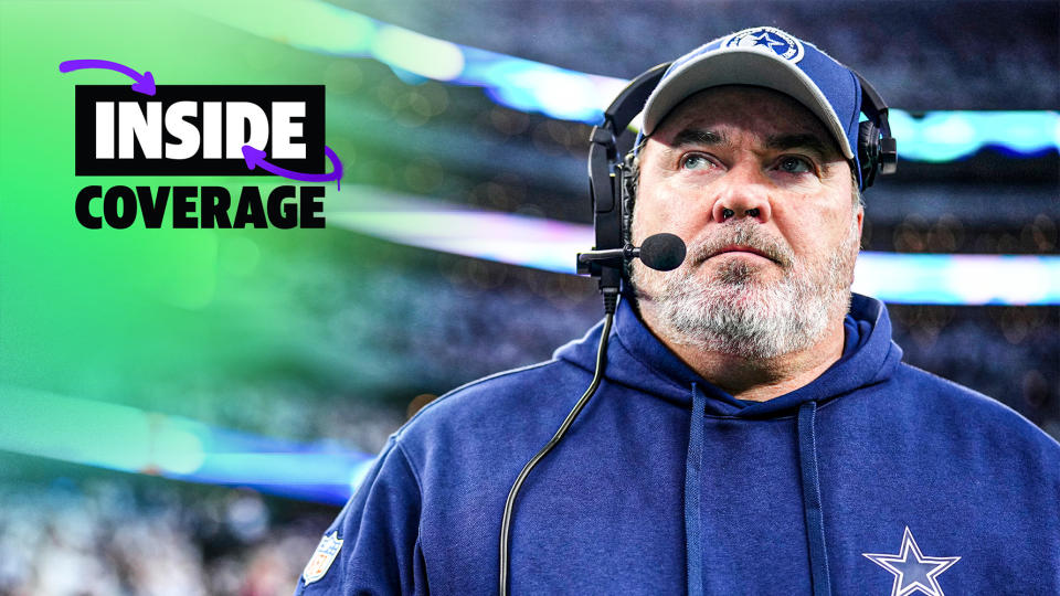 DALLAS, TX - JANUARY 14: Head coach Mike McCarthy of the Dallas Cowboys looks on before kickoff against the Green Bay Packers during the NFC Wild Card playoff game at AT&T Stadium on January 14, 2024 in Dallas, Texas. (Photo by Cooper Neill/Getty Images)