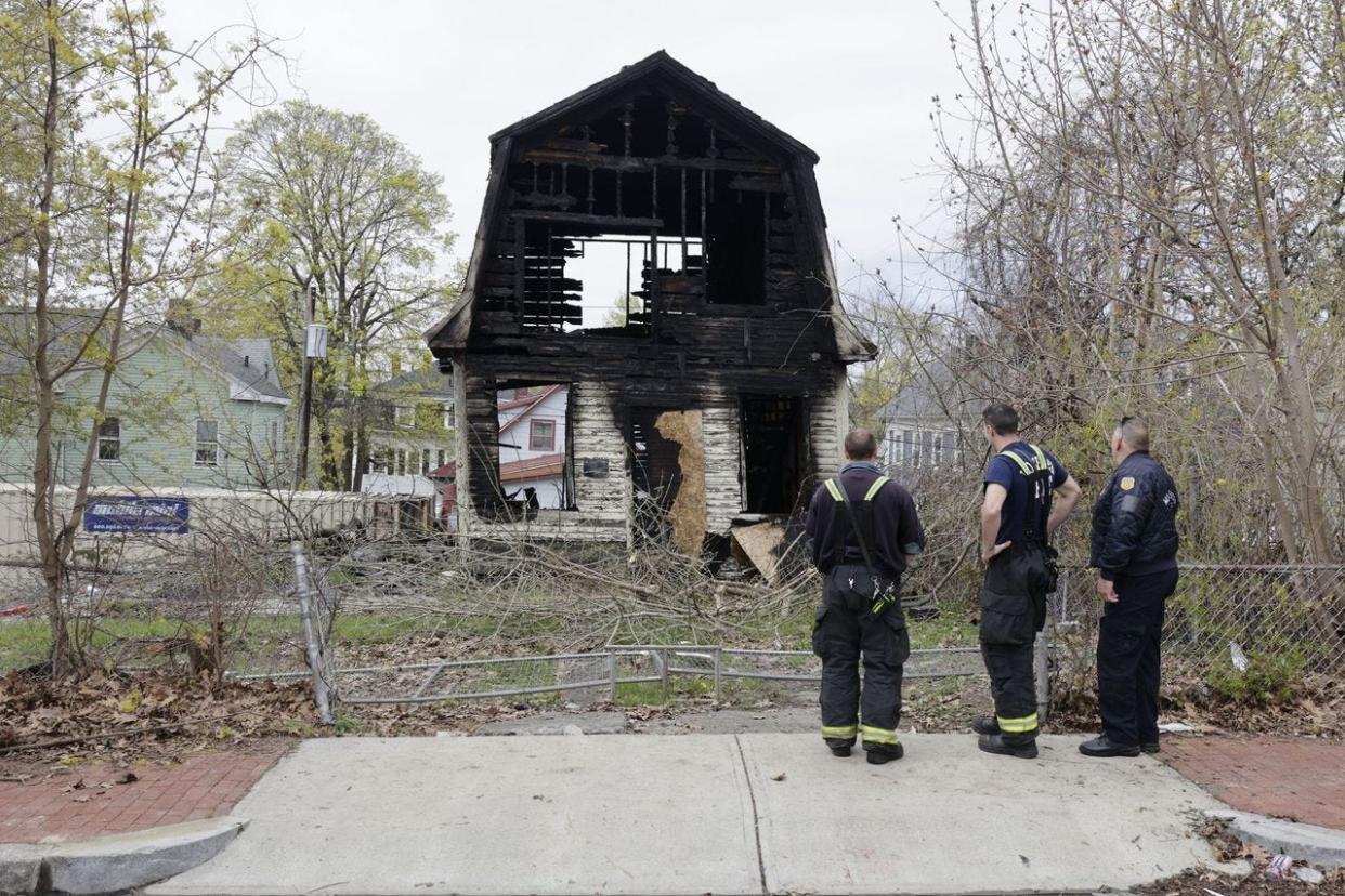 Firefighters at the scene early Sunday.