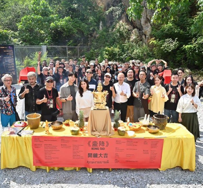 Philip with cast and crew at the film's launching ceremony