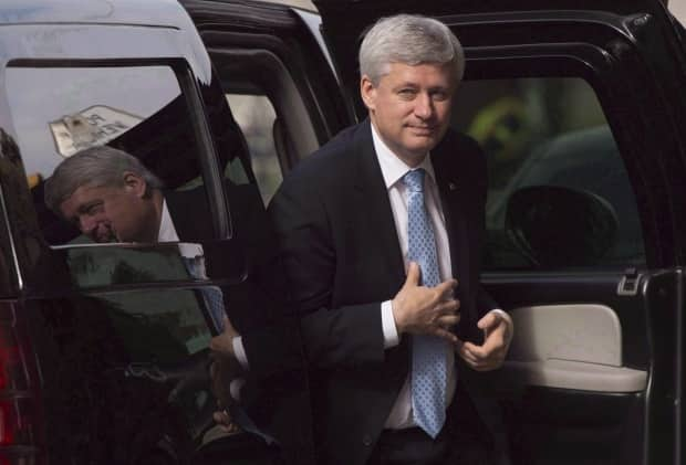 Former prime minister Stephen Harper, shown in Ottawa on Oct. 21, 2015, two days after his defeat in the federal election, made a rare media appearance on a podcast released Tuesday that was hosted by the founder of a venture capital firm for which he is an adviser. (Adrian Wyld/The Canadian Press - image credit)