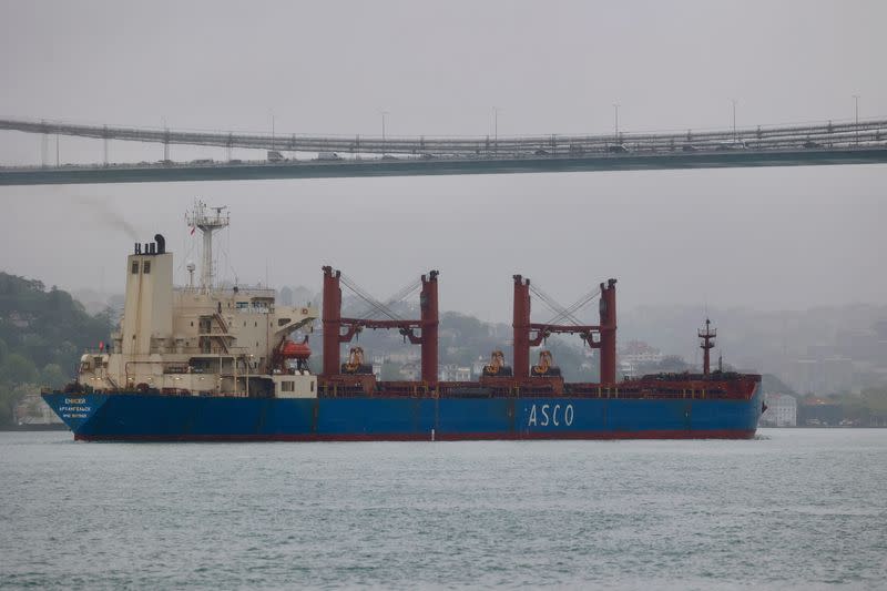 Russian-flagged bulker Enisey transits Istanbul's Bosphorus