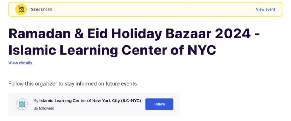 Shrewd parents noted that Eventbrite had a listing for the Ramadan & Eid Holiday Bazaar, which was hosted by the Islamic Learning Center of NYC at Avenues on Sunday, March 3. Eventbrite