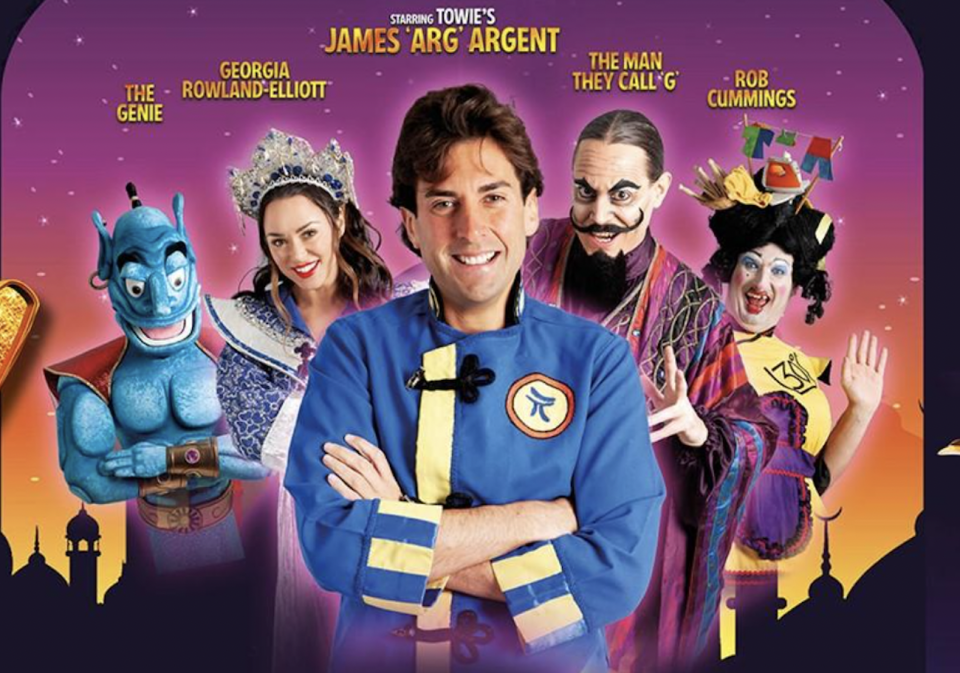 Towie's James Argent in an Aladdin pantomime in Gravesend. (Wicked Productions)