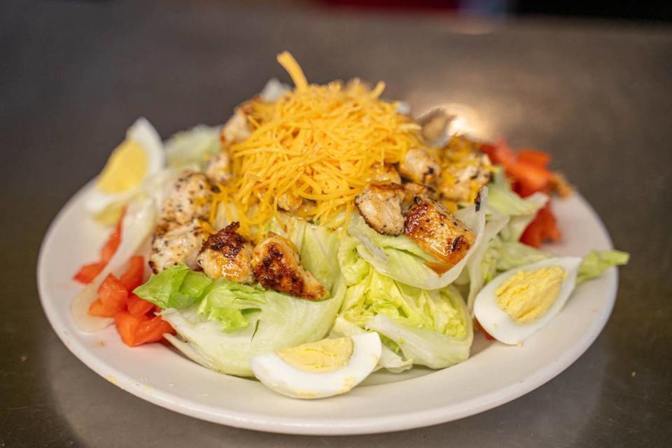 A grilled chicken salad at Carolina Family Restaurant.