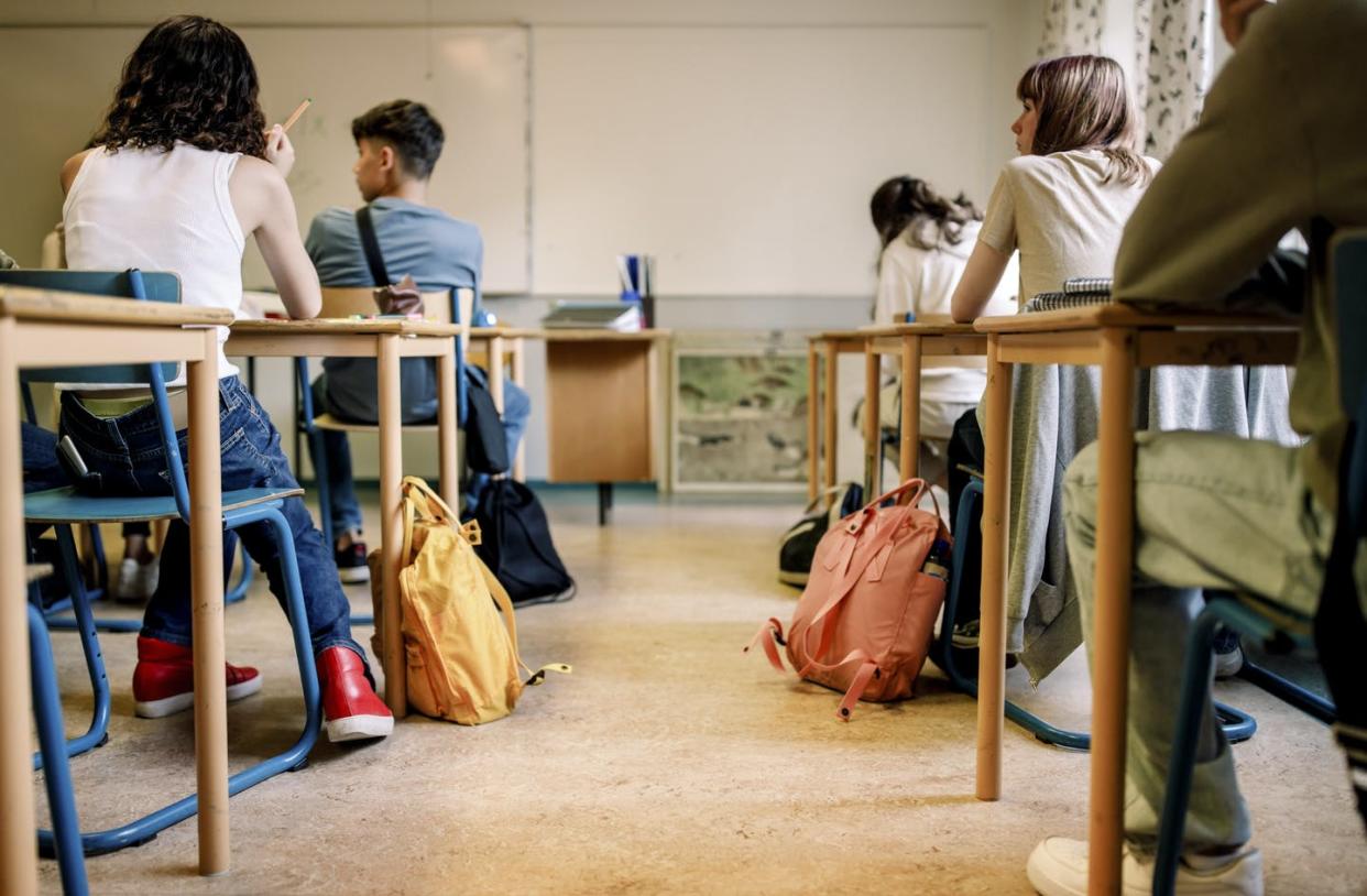 <span class="caption">Trans student rights often hang in the balance.</span> <span class="attribution"><a class="link " href="https://www.gettyimages.com/detail/photo/multiracial-group-of-students-sitting-at-desk-in-royalty-free-image/1345022868?adppopup=true" rel="nofollow noopener" target="_blank" data-ylk="slk:Maskot/Getty Images;elm:context_link;itc:0;sec:content-canvas">Maskot/Getty Images</a></span>