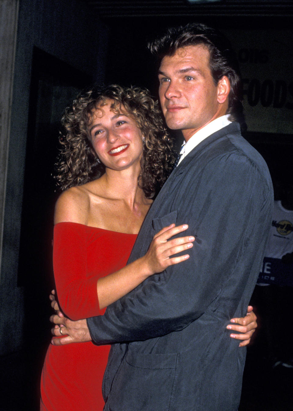 Jennifer Grey y Patrick Swayze en el estreno de 