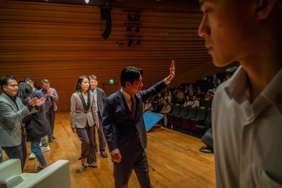 Lai leaves after giving a speech at an event with young entrepreneurs in Taipei on Oct. 24. <span class="copyright">Lam Yik Fei for TIME</span>