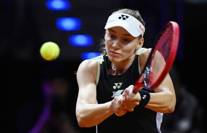 Kazakhstani tennis playerElena Rybakina in action against Ukraine's Marta Kostyuk during their Women's singles final tennis match at the Stuttgart Open Tennis tournament. Marijan Murat/dpa