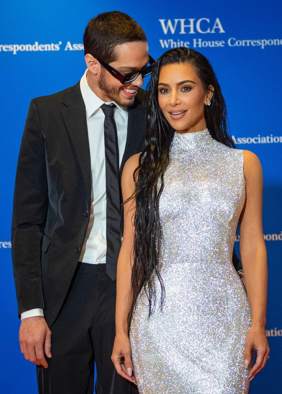 Mandatory Credit: Photo by Shutterstock (12919051t) Pete Davidson, left, and Kim Kardashian arrive for the 2022 White House Correspondents Association Annual Dinner at the Washington Hilton Hotel. This is the first time since 2019 that the WHCA has held its annual dinner due to the COVID-19 pandemic. 2019 White House Correspondents Dinner Arrivals, Washington, District of Columbia, USA - 30 Apr 2022