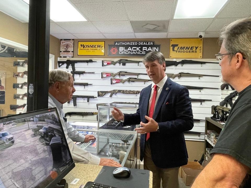 Rep Barry Moore visits Family Firearms in Troy, Alabama (Twitter / Rep Barry Moore)