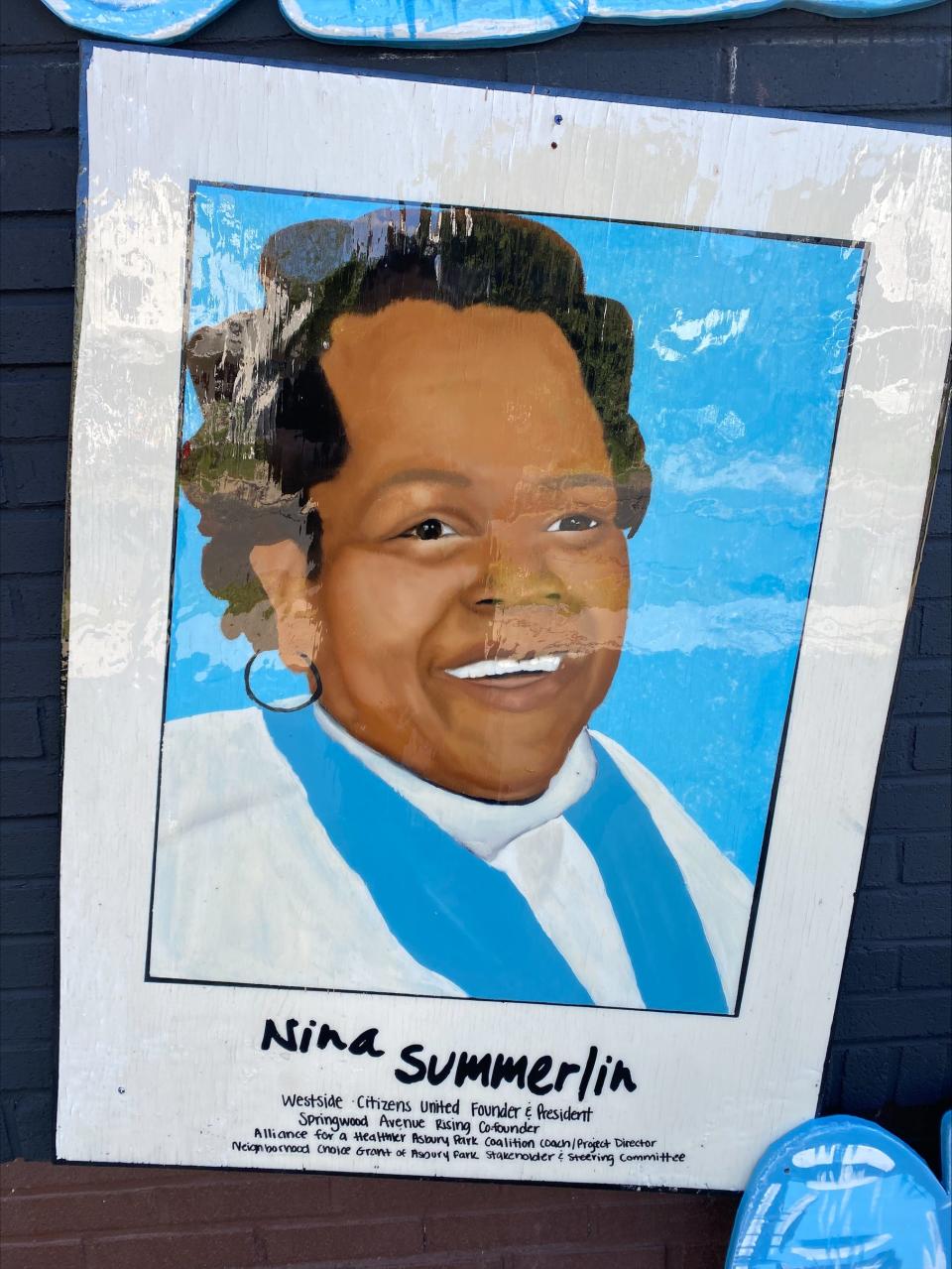 A mural of Nina Summerlin by Zalika Foy, also known as Urbaan Misfit, a local artist from Asbury Park, located at Sheffield’s Market at the corner of Prospect and Bangs avenues in Asbury Park. Sept. 19 2023.