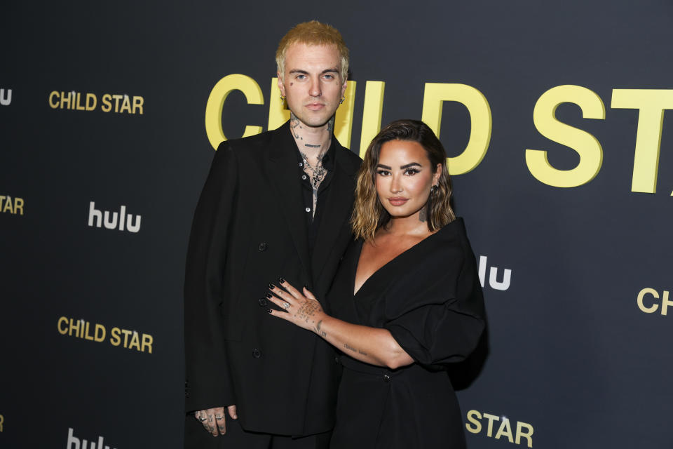 Jordan Lutes and Demi Lovato at the “Child Star – LA” special screening held at NeueHouse Hollywood on September 12, 2024 in Los Angeles, California. 